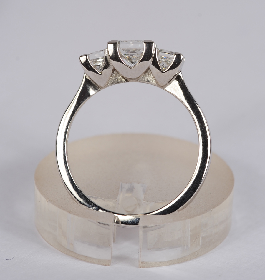1ct Princess Cut Tiffany Claw Trilogy Ring