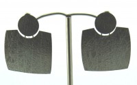 Sterling Silver Patterned Black Rhodium Drop Earrings S1107