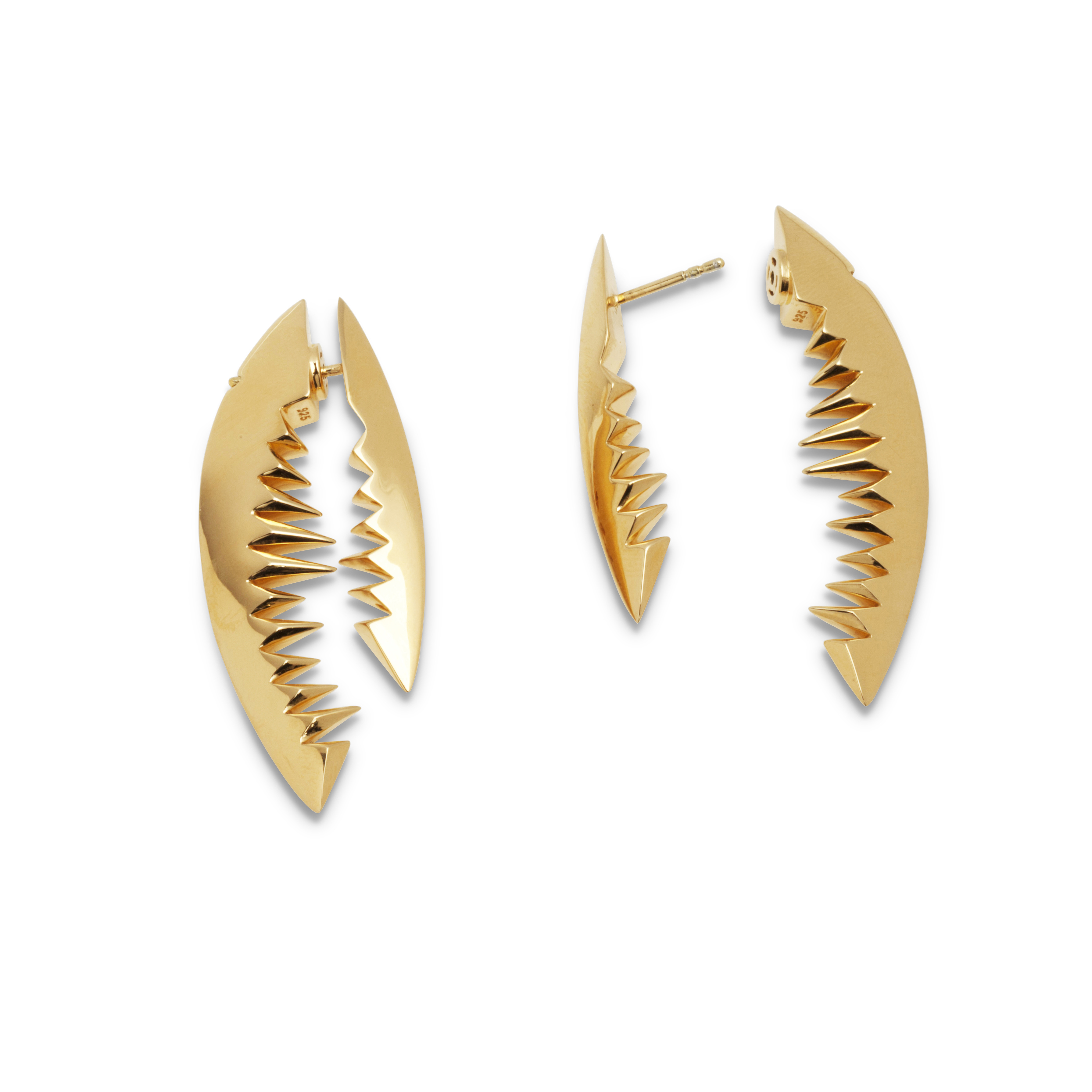 Kasun Gold Vermeil Shark Bite Earrings | Williamson Brown