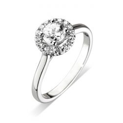0.72ct (tw) GVS Diamond Williamson Brown Platinum Halo Engagement Ring