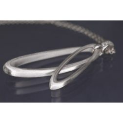 Lindenau Silver Oval Loop Necklace