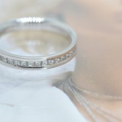 18ct White Gold Full Eternity Ring Set With 0.85ct Princess Cut GSI Diamonds