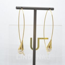 Lindenau 1869E Yellow Gold Vermeil Pearl Drop Earrings